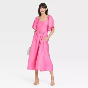 A New Day Flutter ShortSleeve Tie-back Dress